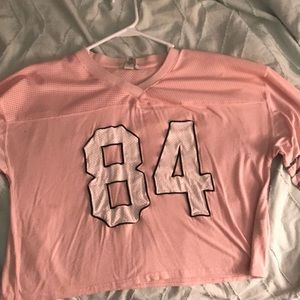 PINK cropped workout shirt